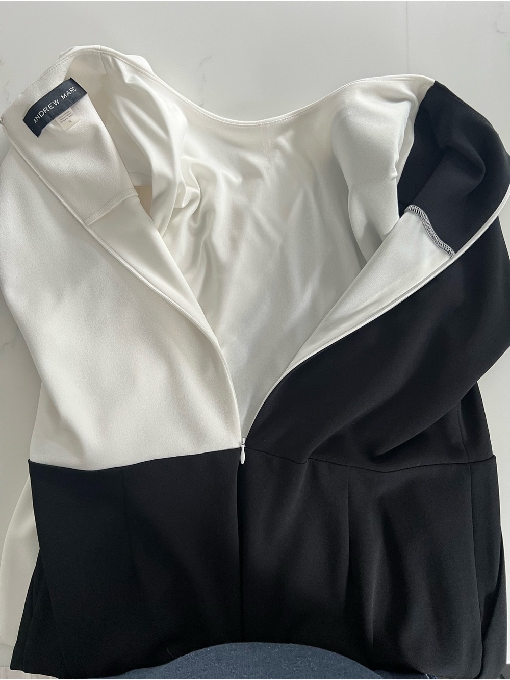 Andrew Marc Black and White Jumpsuit - Picture 9 of 12